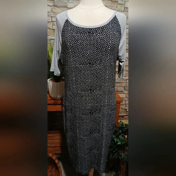 Lularoe‎ Julia Shirt Dress Black Gray XL - Picture 1 of 5